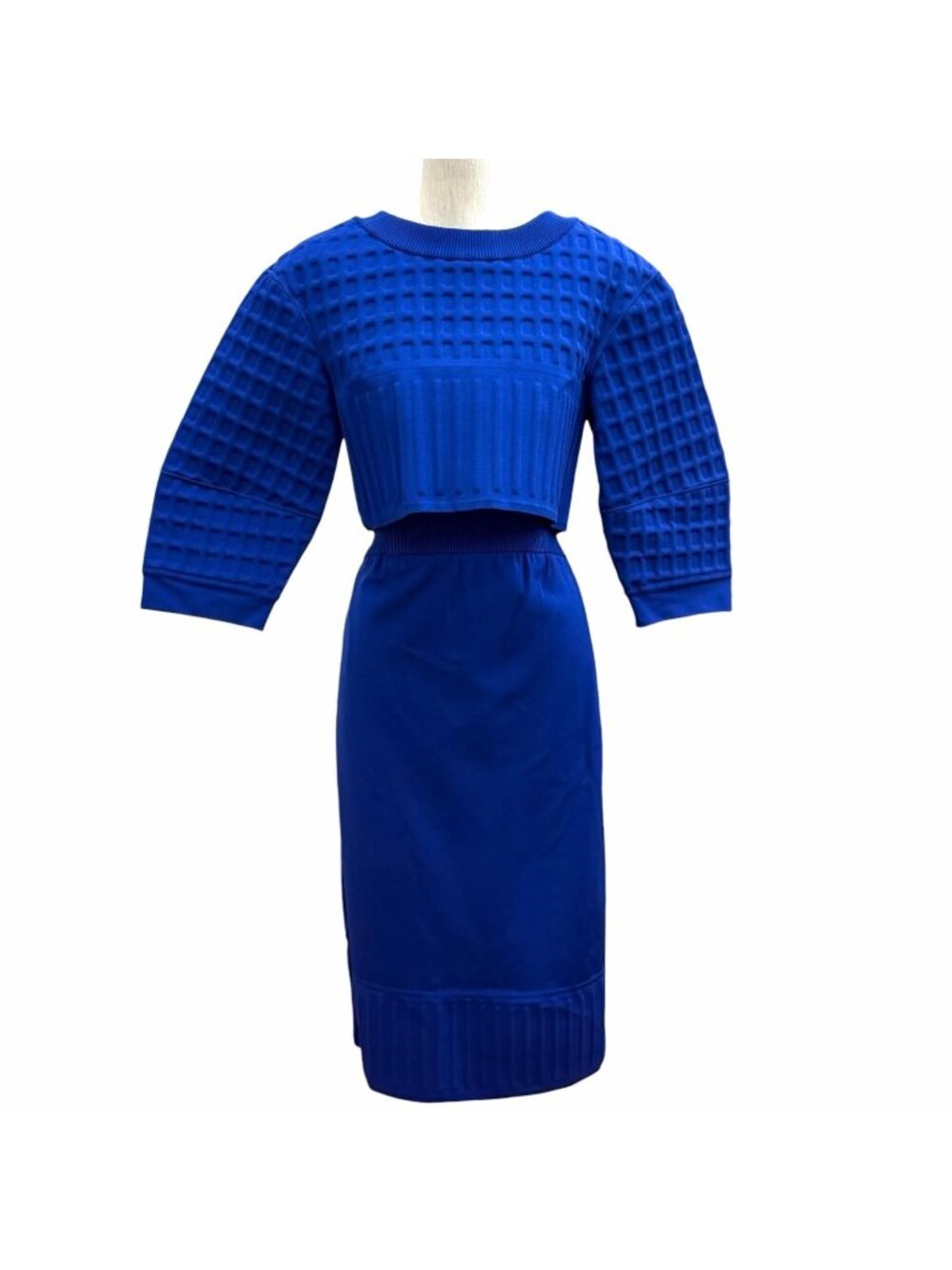 Chanel Pearl CC Logo Button Parts Set Blue Skirt 36